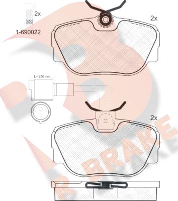 R Brake RB0766-006 - Гальмівні колодки, дискові гальма autozip.com.ua