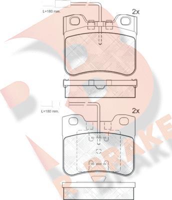 R Brake RB0788-203 - Гальмівні колодки, дискові гальма autozip.com.ua