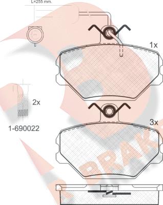 R Brake RB0729-203 - Гальмівні колодки, дискові гальма autozip.com.ua