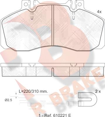 R Brake RB0722 - Гальмівні колодки, дискові гальма autozip.com.ua