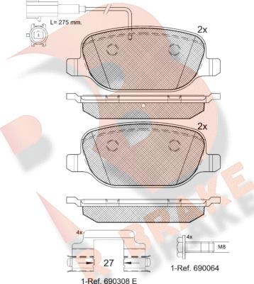 R Brake RB1996-203 - Гальмівні колодки, дискові гальма autozip.com.ua