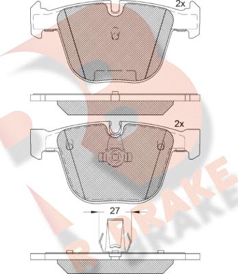 R Brake RB1949 - Гальмівні колодки, дискові гальма autozip.com.ua