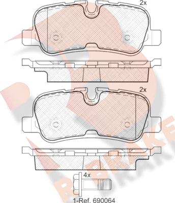 R Brake RB1946 - Гальмівні колодки, дискові гальма autozip.com.ua