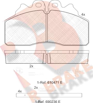 R Brake RB1958-117 - Гальмівні колодки, дискові гальма autozip.com.ua