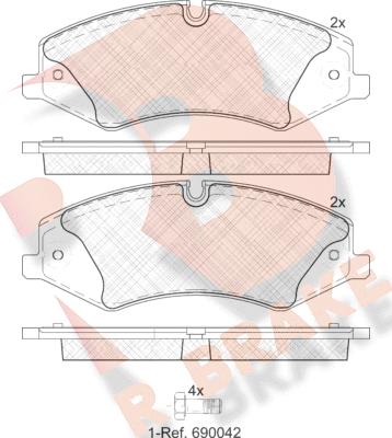 R Brake RB1957 - Гальмівні колодки, дискові гальма autozip.com.ua