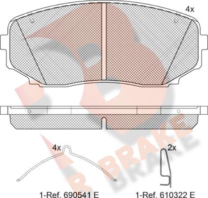 R Brake RB1962-233 - Гальмівні колодки, дискові гальма autozip.com.ua