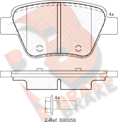 R Brake RB1967 - Гальмівні колодки, дискові гальма autozip.com.ua