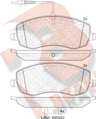 R Brake RB1912 - Гальмівні колодки, дискові гальма autozip.com.ua