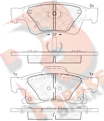 R Brake RB1989 - Гальмівні колодки, дискові гальма autozip.com.ua