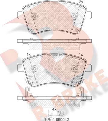 R Brake RB1985 - Гальмівні колодки, дискові гальма autozip.com.ua