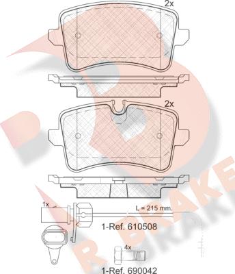 R Brake RB1986-203 - Гальмівні колодки, дискові гальма autozip.com.ua