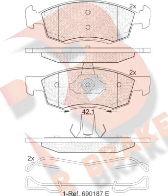 R Brake RB1924 - Гальмівні колодки, дискові гальма autozip.com.ua