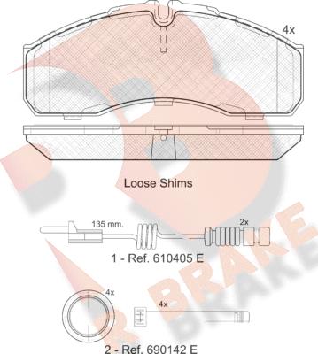 R Brake RB1499-203 - Гальмівні колодки, дискові гальма autozip.com.ua