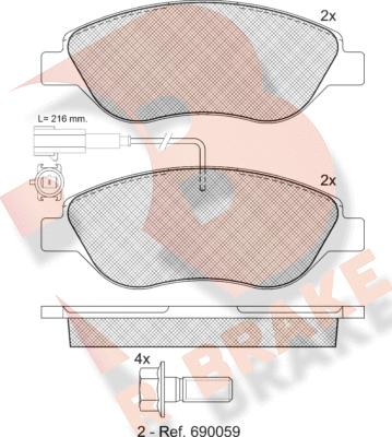 R Brake RB1445-203 - Гальмівні колодки, дискові гальма autozip.com.ua