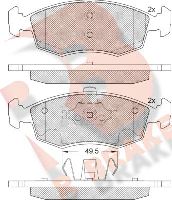 R Brake RB1441-203 - Гальмівні колодки, дискові гальма autozip.com.ua