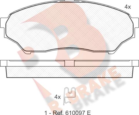 R Brake RB1443 - Гальмівні колодки, дискові гальма autozip.com.ua