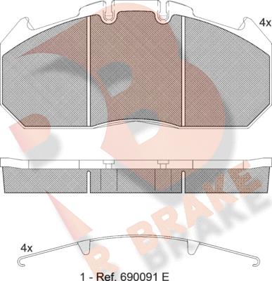 R Brake RB1405-067 - Гальмівні колодки, дискові гальма autozip.com.ua