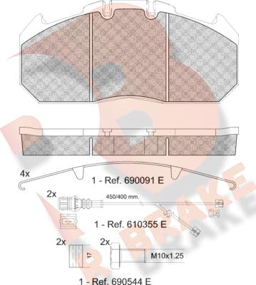 R Brake RB1405-122 - Гальмівні колодки, дискові гальма autozip.com.ua