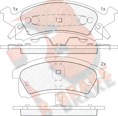 R Brake RB1412 - Гальмівні колодки, дискові гальма autozip.com.ua