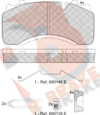 R Brake RB1430-066 - Гальмівні колодки, дискові гальма autozip.com.ua