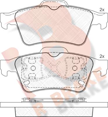 R Brake RB1433 - Гальмівні колодки, дискові гальма autozip.com.ua