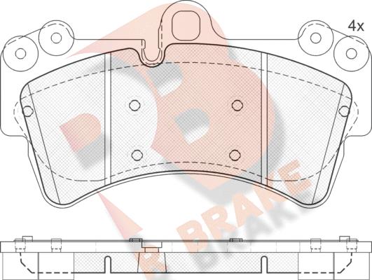 R Brake RB1595 - Гальмівні колодки, дискові гальма autozip.com.ua