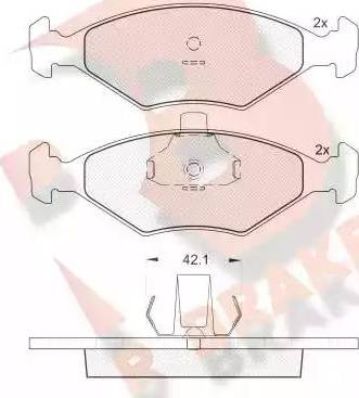 R Brake RB1596 - Гальмівні колодки, дискові гальма autozip.com.ua