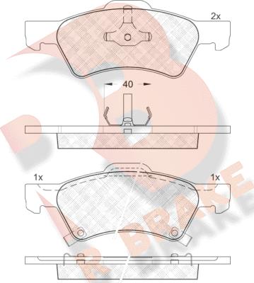 R Brake RB1544 - Гальмівні колодки, дискові гальма autozip.com.ua