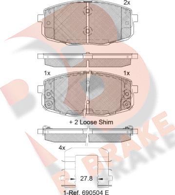 R Brake RB1540-208 - Гальмівні колодки, дискові гальма autozip.com.ua