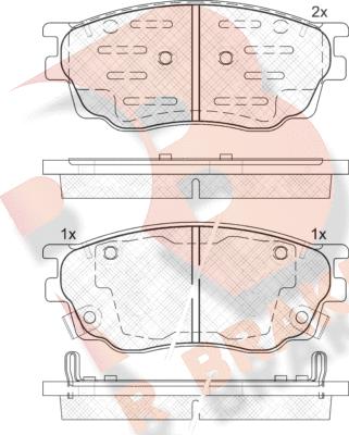 R Brake RB1542-200 - Гальмівні колодки, дискові гальма autozip.com.ua