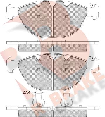 R Brake RB1547 - Гальмівні колодки, дискові гальма autozip.com.ua