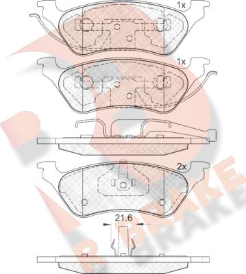 R Brake RB1564 - Гальмівні колодки, дискові гальма autozip.com.ua