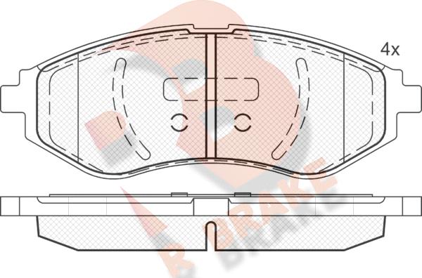 R Brake RB1566 - Гальмівні колодки, дискові гальма autozip.com.ua