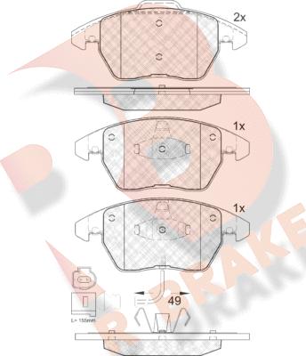 R Brake RB1567 - Гальмівні колодки, дискові гальма autozip.com.ua