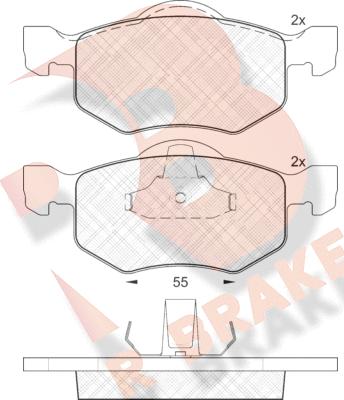 R Brake RB1532 - Гальмівні колодки, дискові гальма autozip.com.ua