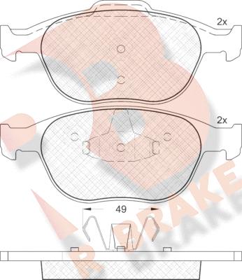 R Brake RB1537 - Гальмівні колодки, дискові гальма autozip.com.ua