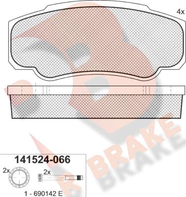 R Brake RB1524 - Гальмівні колодки, дискові гальма autozip.com.ua