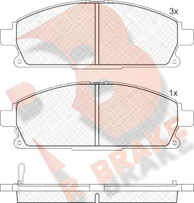 R Brake RB1521-200 - Гальмівні колодки, дискові гальма autozip.com.ua