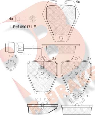 R Brake RB1693 - Гальмівні колодки, дискові гальма autozip.com.ua