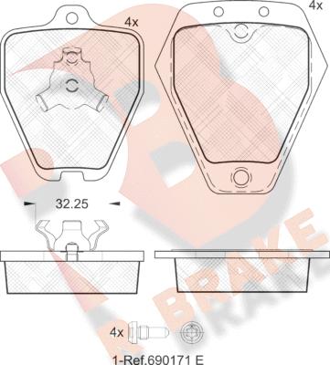 R Brake RB1692 - Гальмівні колодки, дискові гальма autozip.com.ua