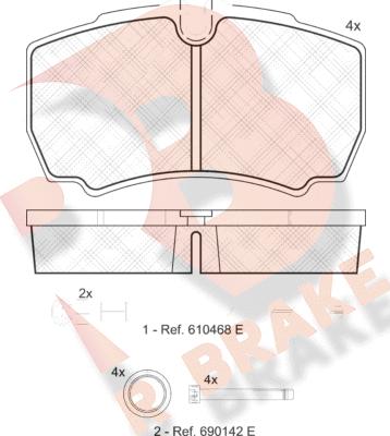R Brake RB1640-117 - Гальмівні колодки, дискові гальма autozip.com.ua