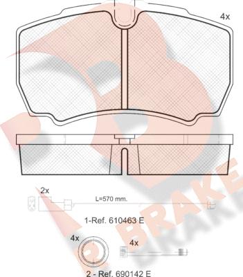 R Brake RB1640-229 - Гальмівні колодки, дискові гальма autozip.com.ua