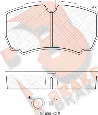 R Brake RB1640 - Гальмівні колодки, дискові гальма autozip.com.ua