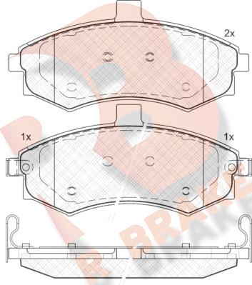 R Brake RB1643 - Гальмівні колодки, дискові гальма autozip.com.ua