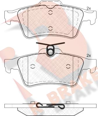 R Brake RB1651 - Гальмівні колодки, дискові гальма autozip.com.ua