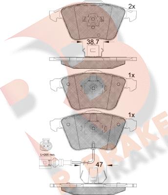 R Brake RB1653 - Гальмівні колодки, дискові гальма autozip.com.ua