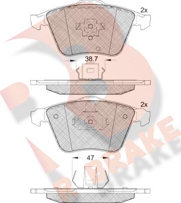 R Brake RB1652 - Гальмівні колодки, дискові гальма autozip.com.ua