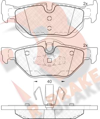 R Brake RB1663 - Гальмівні колодки, дискові гальма autozip.com.ua