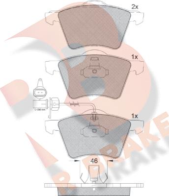 R Brake RB1605 - Гальмівні колодки, дискові гальма autozip.com.ua