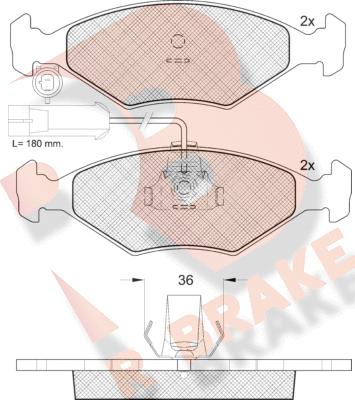 R Brake RB1603 - Гальмівні колодки, дискові гальма autozip.com.ua